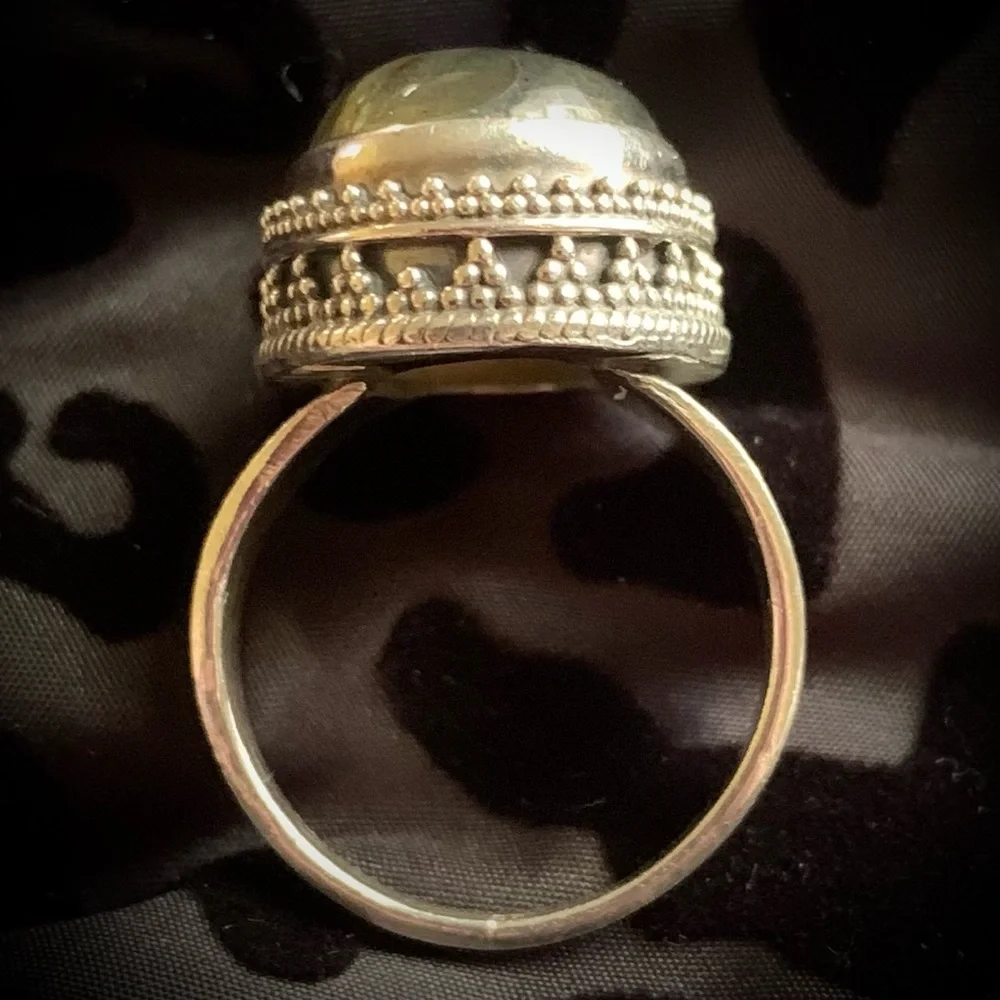 Glowing Labradorite Sterling Silver Ring 925 Vintage